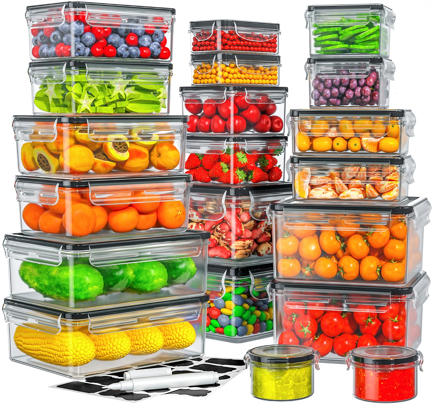 Foto 1 | Contenedores De Almacenamiento De Alimentos Hometall 40 Unidades Herméticos A Prueba De Fugas - Venta Internacional.