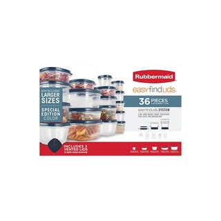 Foto 1 | Juego De Recipientes Para Almacenamiento De Alimentos Rubbermaid Easy Find Lids, 36 Piezas - Venta Internacional.
