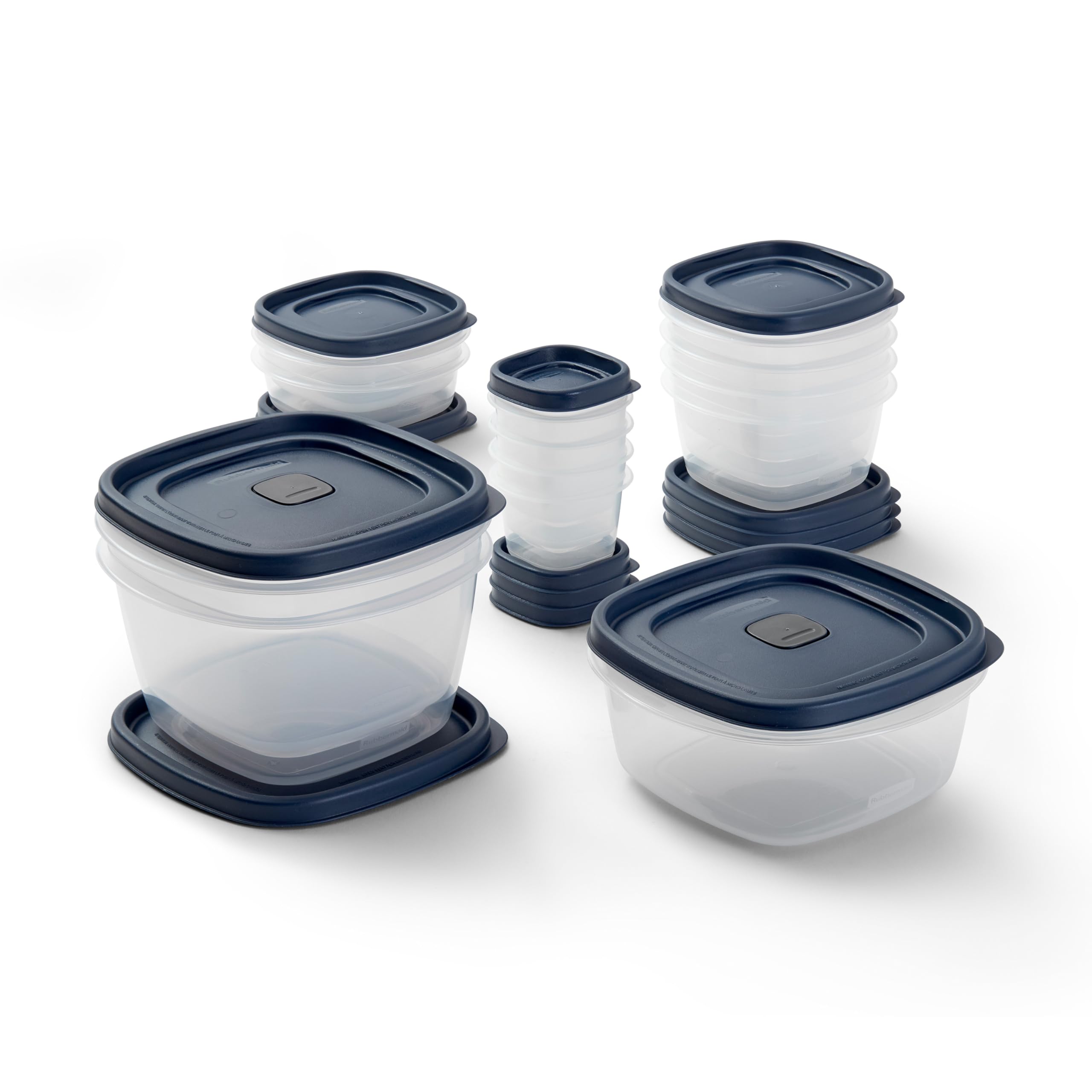 Recipientes Rubbermaid Easy Find Para Almacenar Alimentos, 26 Unidades, Azules - Venta Internacional.
