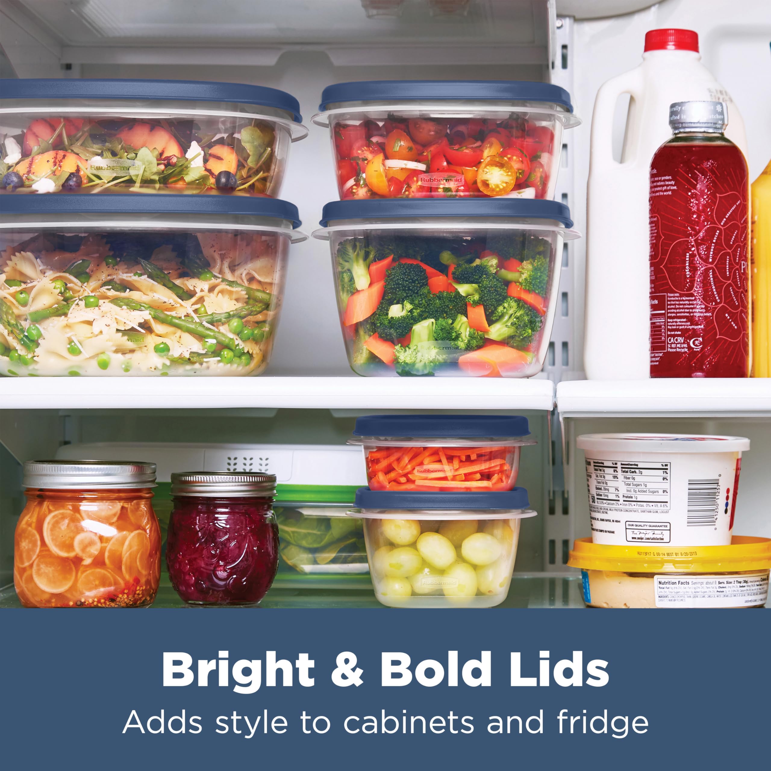 Foto 2 | Recipientes Rubbermaid Easy Find Para Almacenar Alimentos, 26 Unidades, Azules - Venta Internacional.