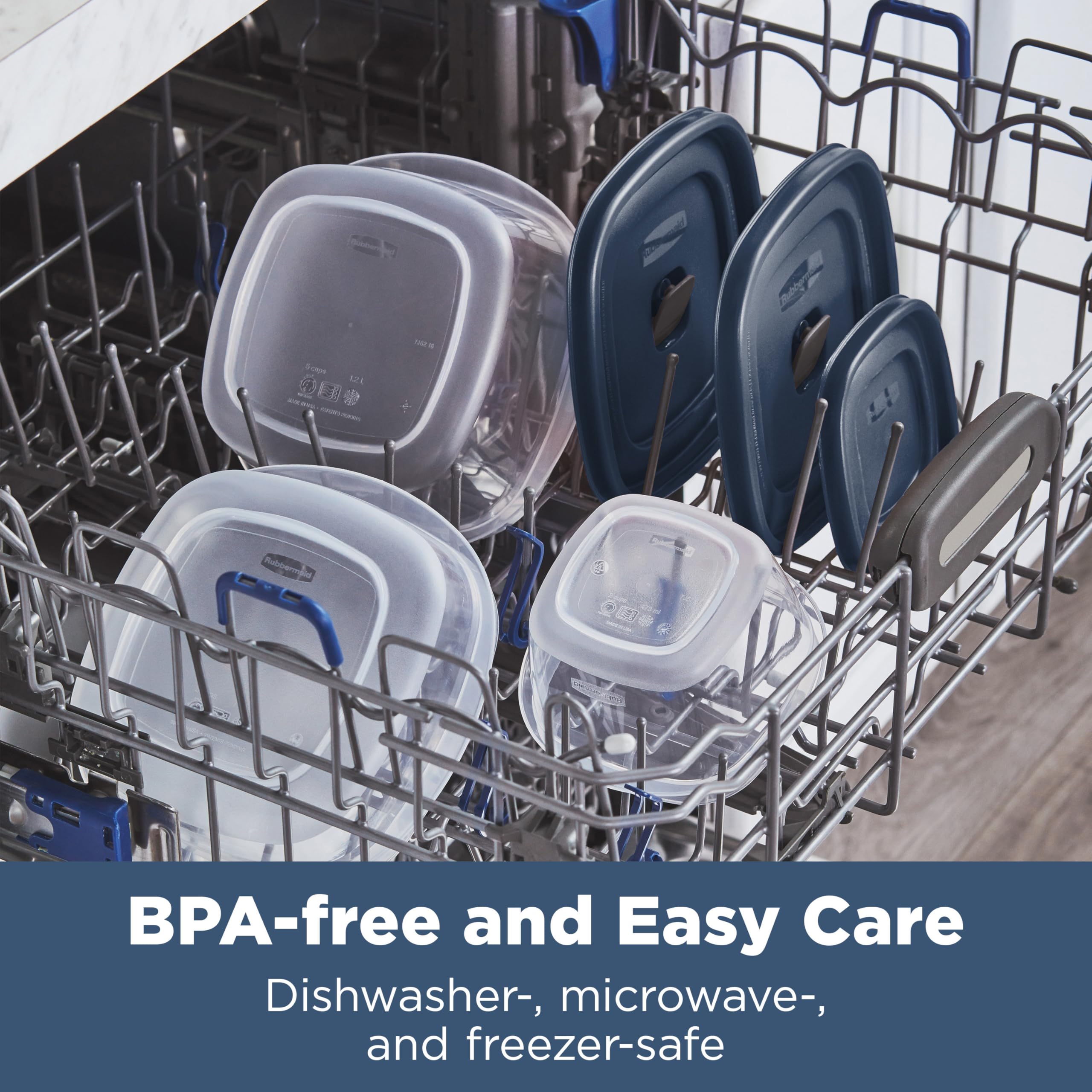 Foto 5 | Recipientes Rubbermaid Easy Find Para Almacenar Alimentos, 26 Unidades, Azules - Venta Internacional.