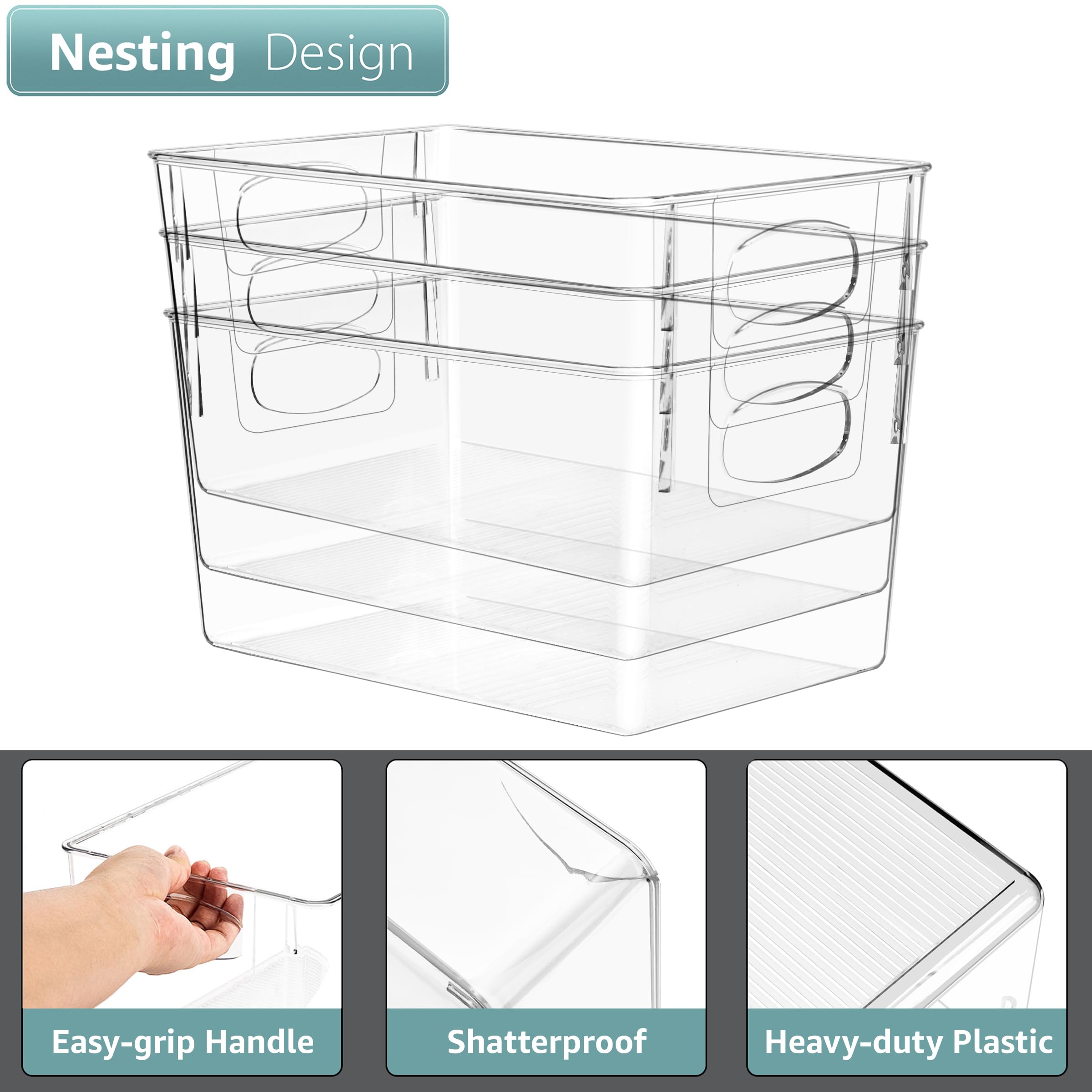 Foto 3 pulgar | Contenedores De Almacenamiento De Plástico Sorbus, Grandes, Para Organizar La Cocina - Venta Internacional.