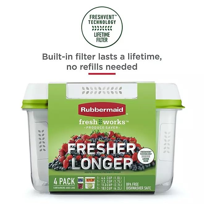 Foto 4 pulgar | Contenedores De Almacenamiento Rubbermaid Freshworks Produce Saver, Juego De 8 Piezas - Venta Internacional.