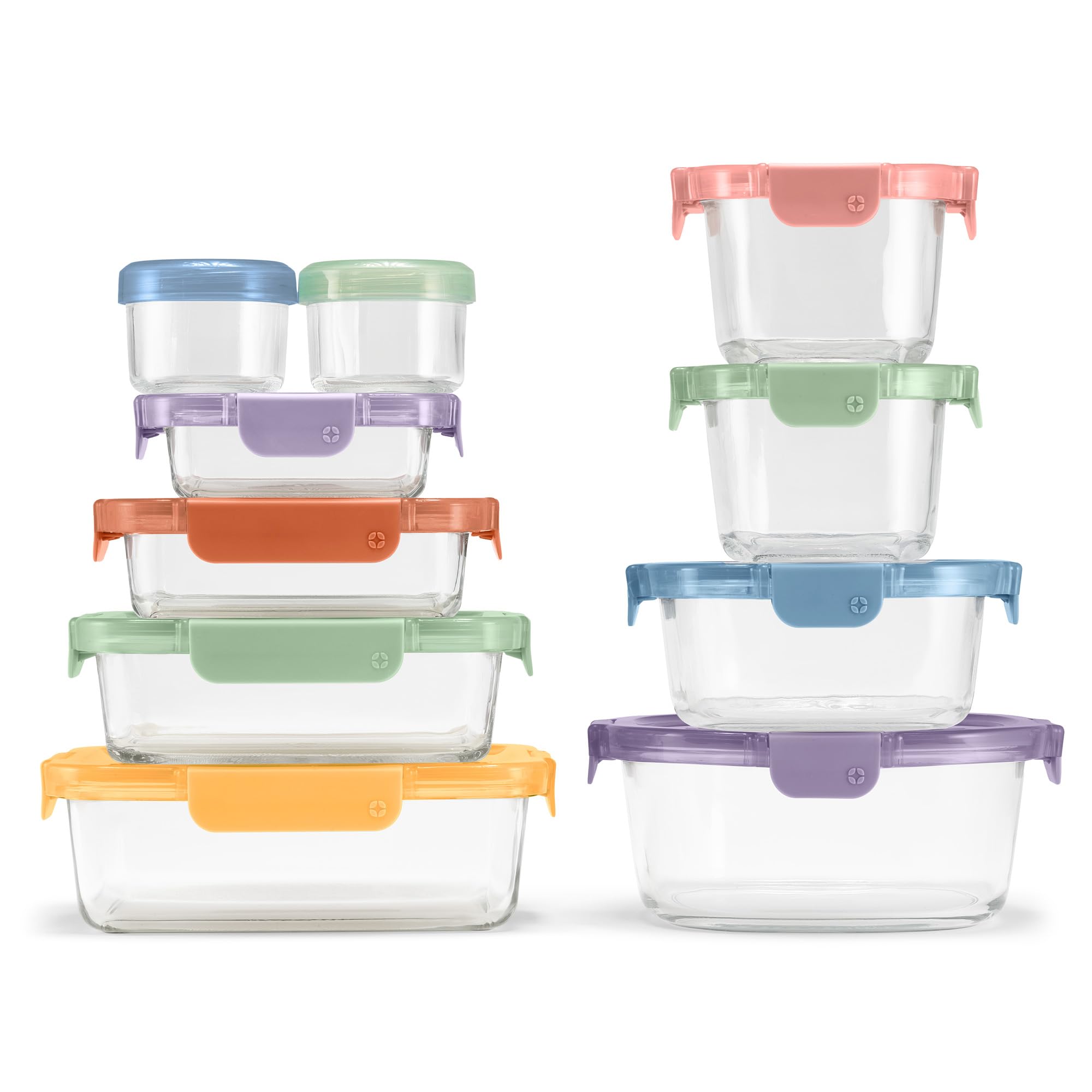 Foto 2 pulgar | Set De Almacenamiento De Alimentos Ello Color Lock, 20 Piezas De Vidrio Con Tapas De Plástico - Venta Internacional.