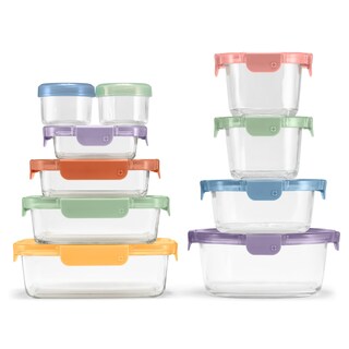 Foto 1 | Set De Almacenamiento De Alimentos Ello Color Lock, 20 Piezas De Vidrio Con Tapas De Plástico - Venta Internacional.