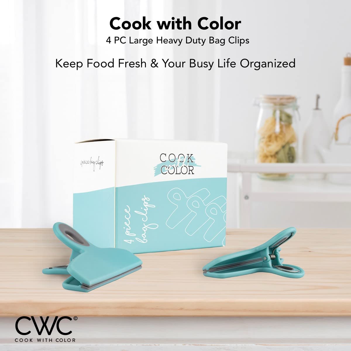 Foto 3 pulgar | Juego De 4 Clips Para Bolsas Cook Con Colores, Grandes Y Resistentes - Venta Internacional.