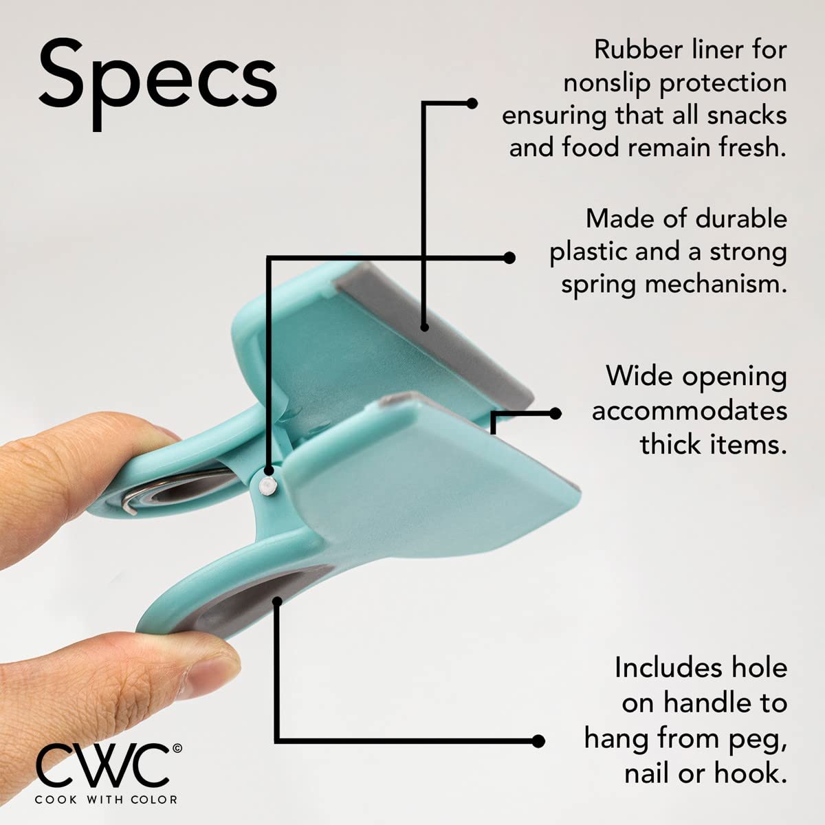 Foto 4 pulgar | Juego De 4 Clips Para Bolsas Cook Con Colores, Grandes Y Resistentes - Venta Internacional.