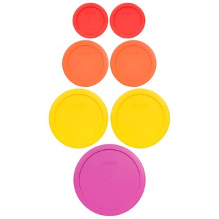 Foto 1 | Juego De Tapas De Plástico Pyrex Para Almacenamiento De Alimentos (rojo, Naranja, Amarillo, Rosa) - Venta Internacional