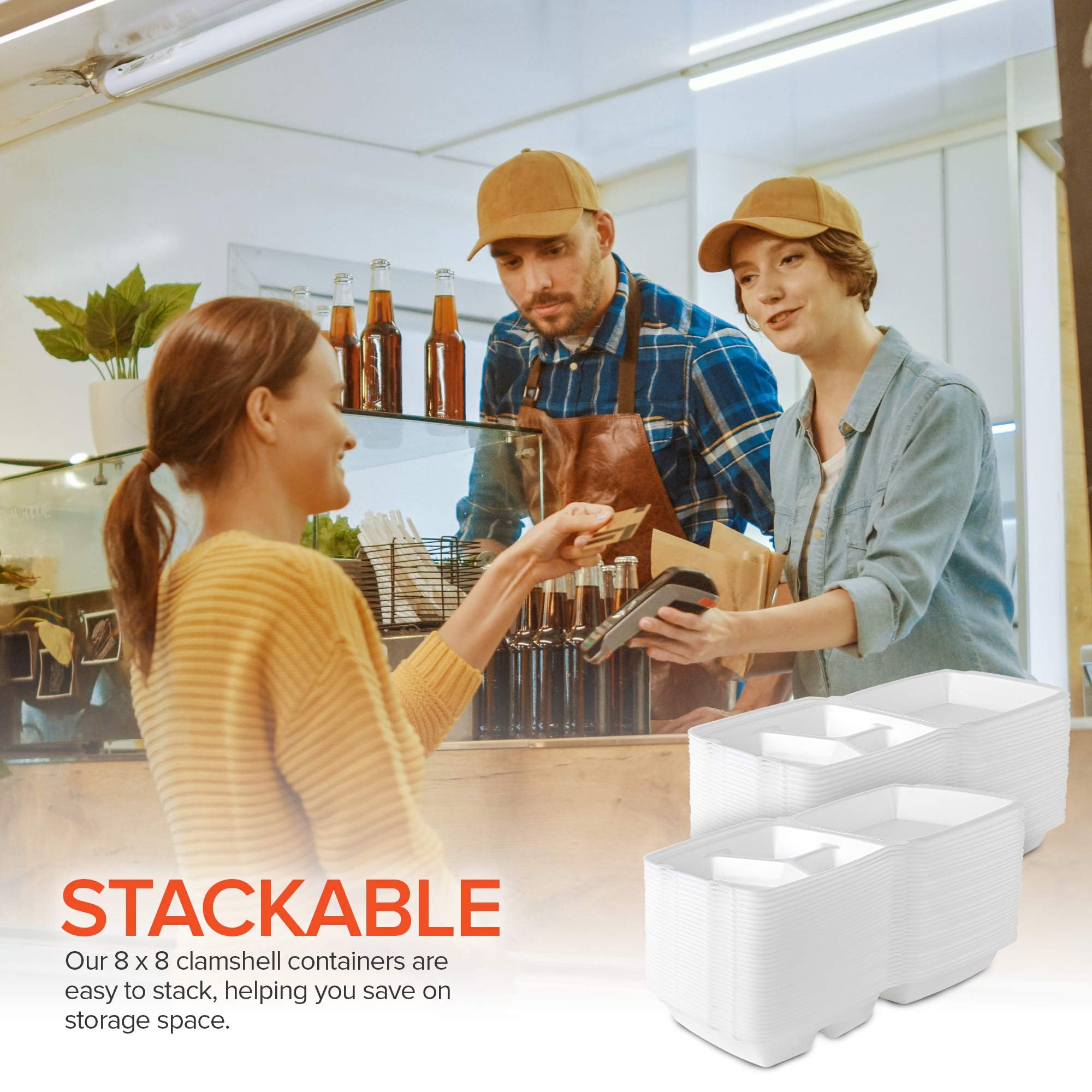 Foto 7 | Recipientes Para Alimentos Stock Your Home Clamshell Con 3 Compartimentos, Paquete De 25 - Venta Internacional.