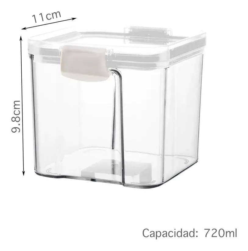 Foto 3 pulgar | Contenedor Hermético Recipiente Topper Semillas 720ml Color Blanco