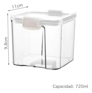 Foto 2 | Contenedor Hermético Recipiente Topper Semillas 720ml Color Blanco