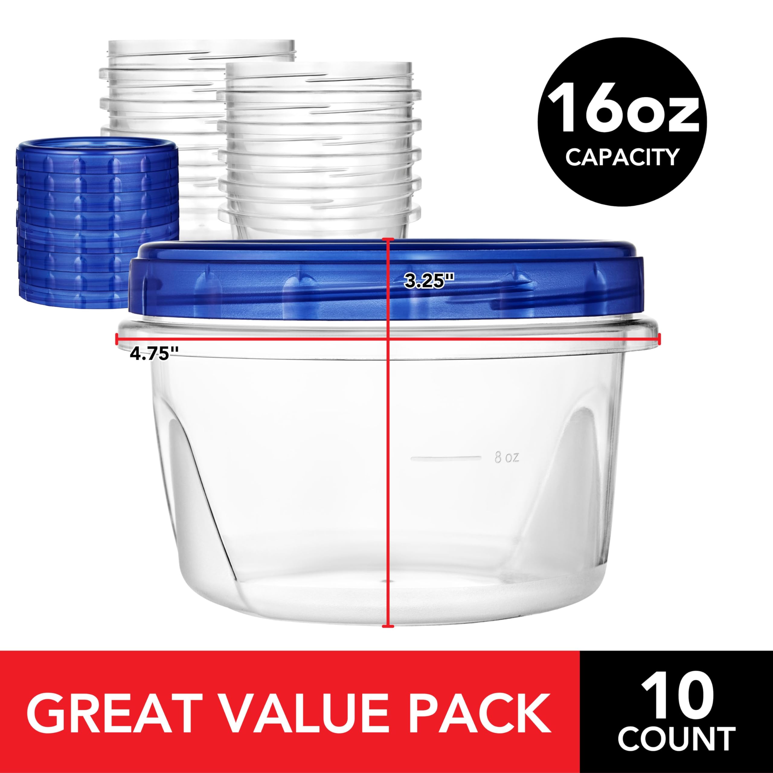 Foto 3 pulgar | Recipientes De Almacenamiento De Alimentos Stock Your Home, 500 Ml (paquete De 10) - Venta Internacional.