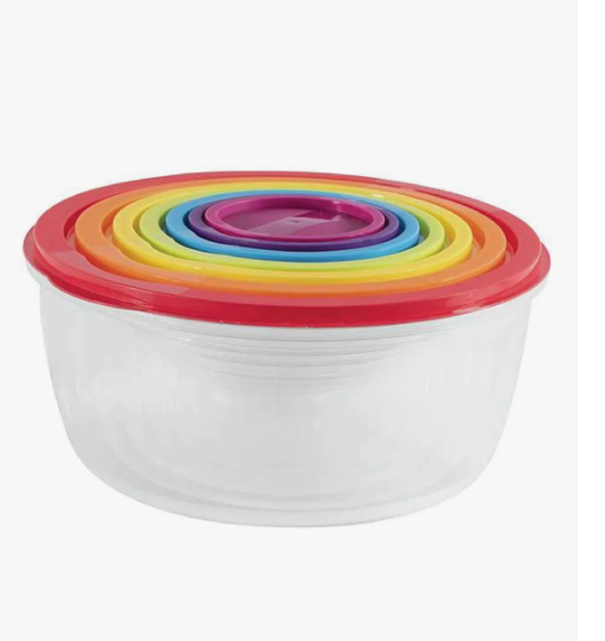 Foto 1 | 7 Contenedores De Plástico Toppers Circular De 14 Color Multicolor