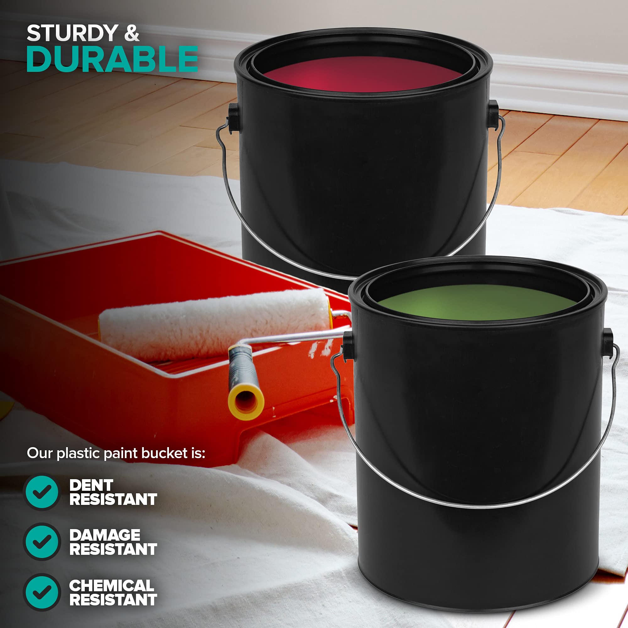 Foto 4 | Cubo De Pintura Stock Your Home, 1 Galón (128 Ml) De Plástico Negro - Venta Internacional.