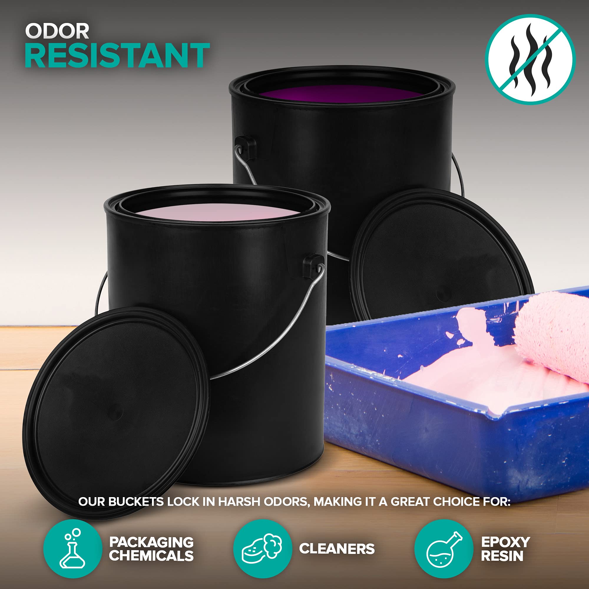 Foto 5 | Cubo De Pintura Stock Your Home, 1 Galón (128 Ml) De Plástico Negro - Venta Internacional.