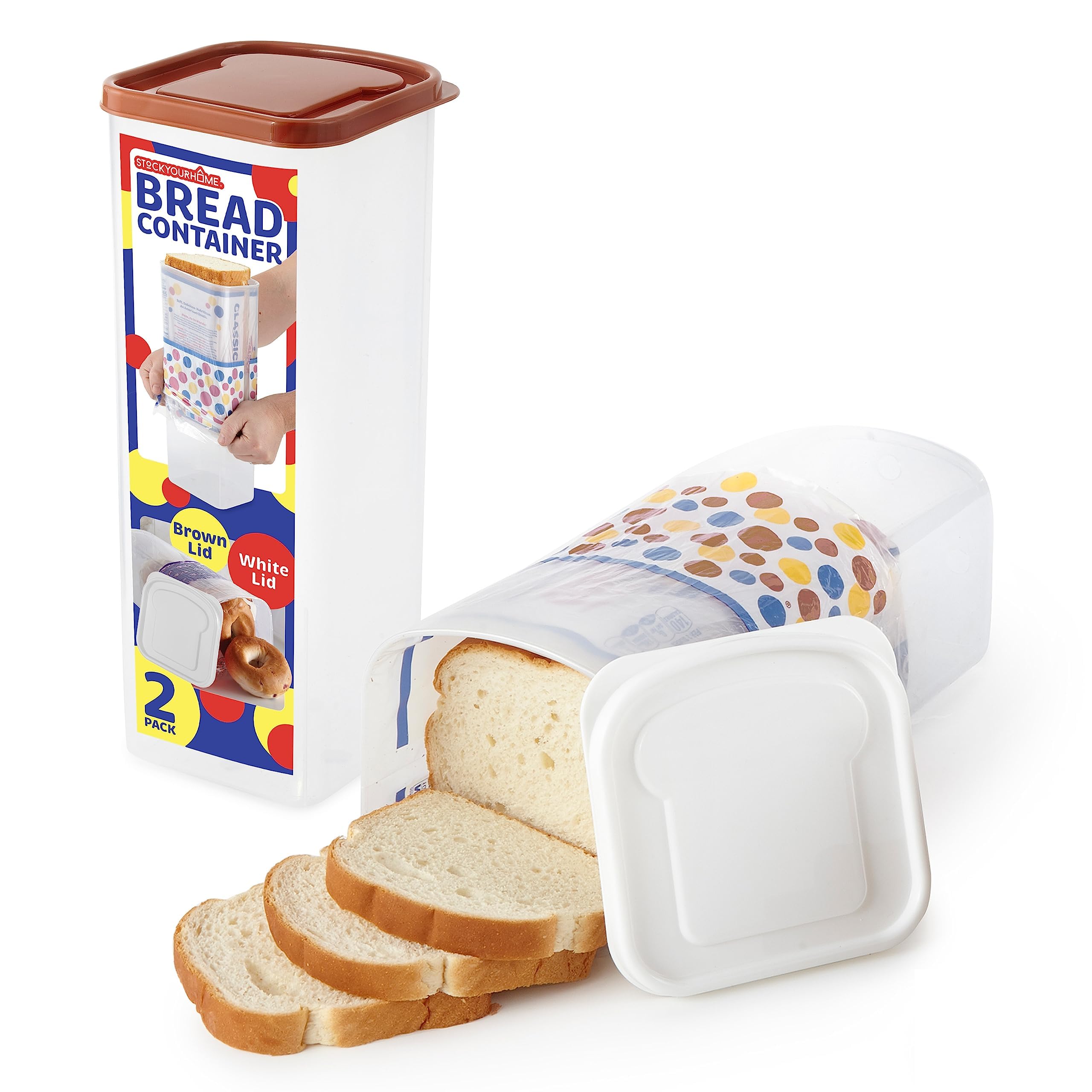 Recipiente Para Pan Stock Your Home Bread Loaf Keeper, Paquete De 2 - Venta Internacional.