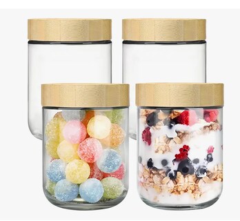 Foto 1 | 4 Pzs Recipientes Xtellar De Avena Overnight Vidrio Mason Jar 16 Oz