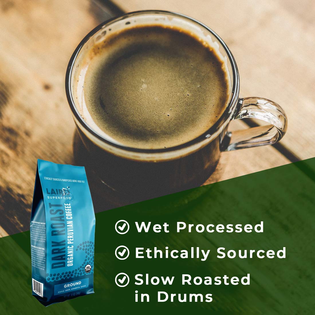 Foto 5 pulgar | Café Molido Laird Superfood Peruvian Dark Toast 355 Ml - Venta Internacional.