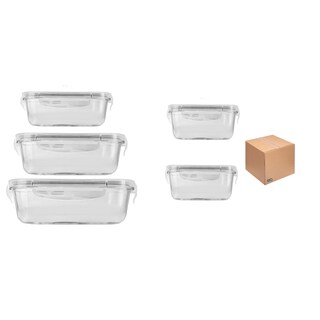 Foto 1 | Contenedores De Vidrio Herméticos Con Tapa Juego 5pcs Eo Safe Imports Esi-20598 Transparente