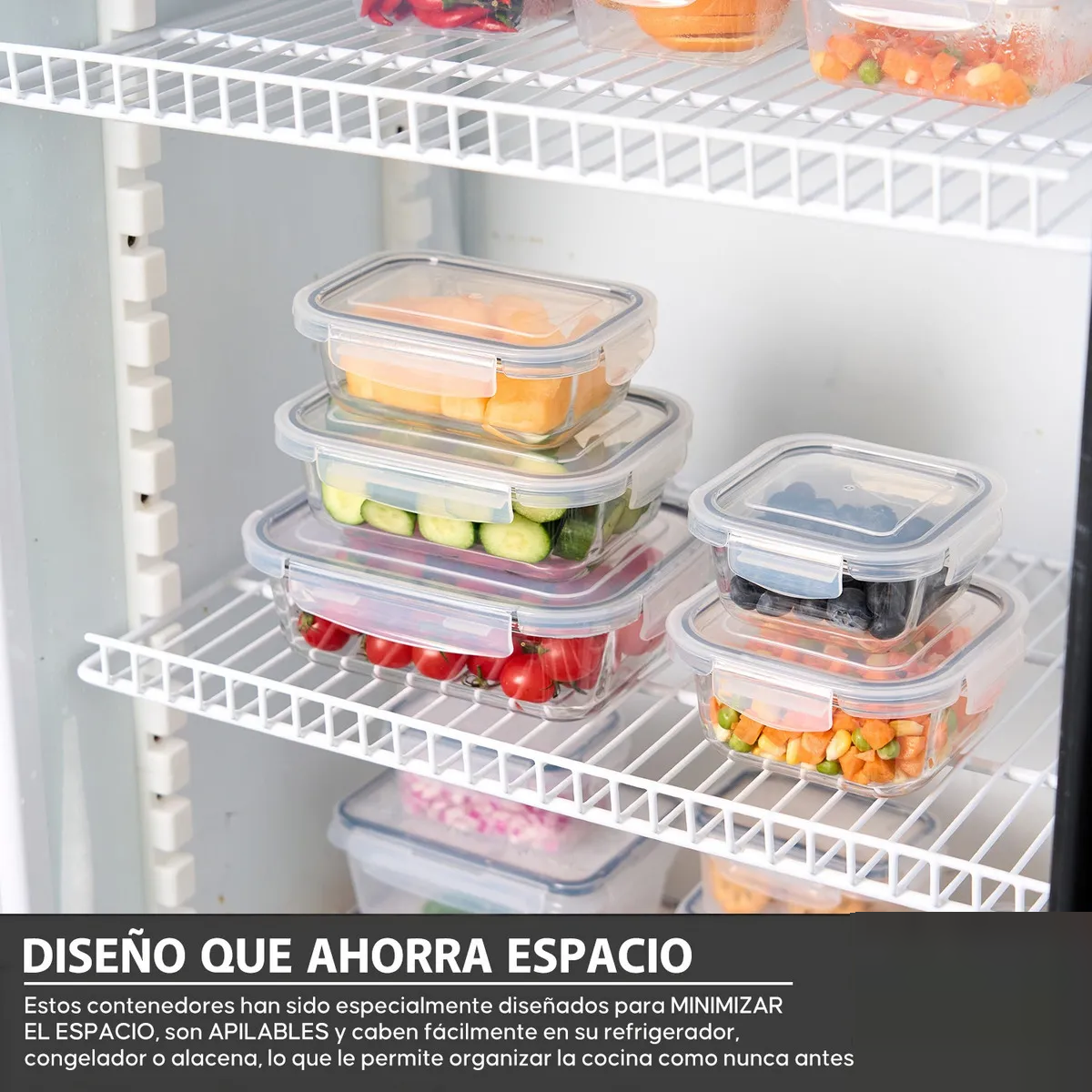 Foto 4 pulgar | Contenedores De Vidrio Herméticos Con Tapa Juego 5pcs Eo Safe Imports Esi-20598 Transparente