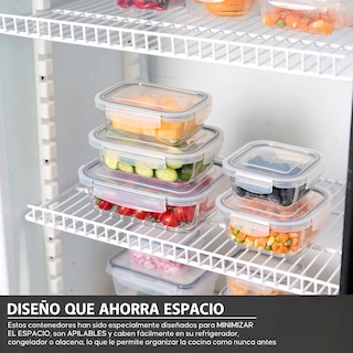 Foto 3 | Contenedores De Vidrio Herméticos Con Tapa Juego 5pcs Eo Safe Imports Esi-20598 Transparente