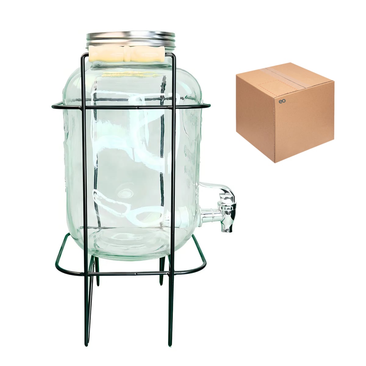 Dispensador De Bebidas Vitrolero Con Base Metálica Eo Safe Imports Esi-20600 Transparente