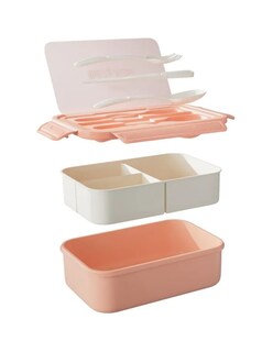 Foto 3 | Box Lunch Con Topper Y Cubiertos Capacidad 1100ml+lunchbolsa Rosa + Gratis Termo Güish De Regalo
