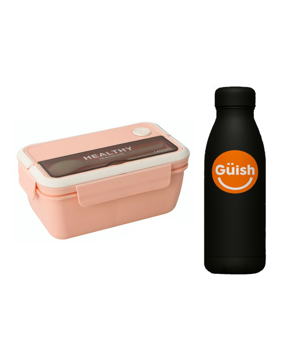 Foto 1 | Topper Lonchera Lunch Box Fiambrera Termica Rosa + Gratis Termo Güish De Regalo