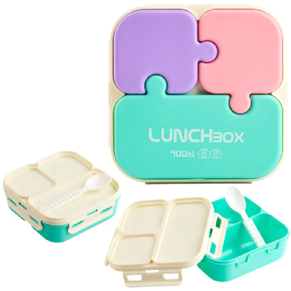 Foto 1 | Lunch Box Con Divisiones Rompecabezas Antiderrames Aleissi 701437 Menta