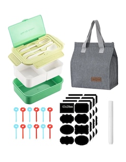 Foto 4 | Box Lunch Con Topper Y Cubiertos Capacidad 1100ml+lunchbolsa Verde + Gratlis Termo Güish De Regalo