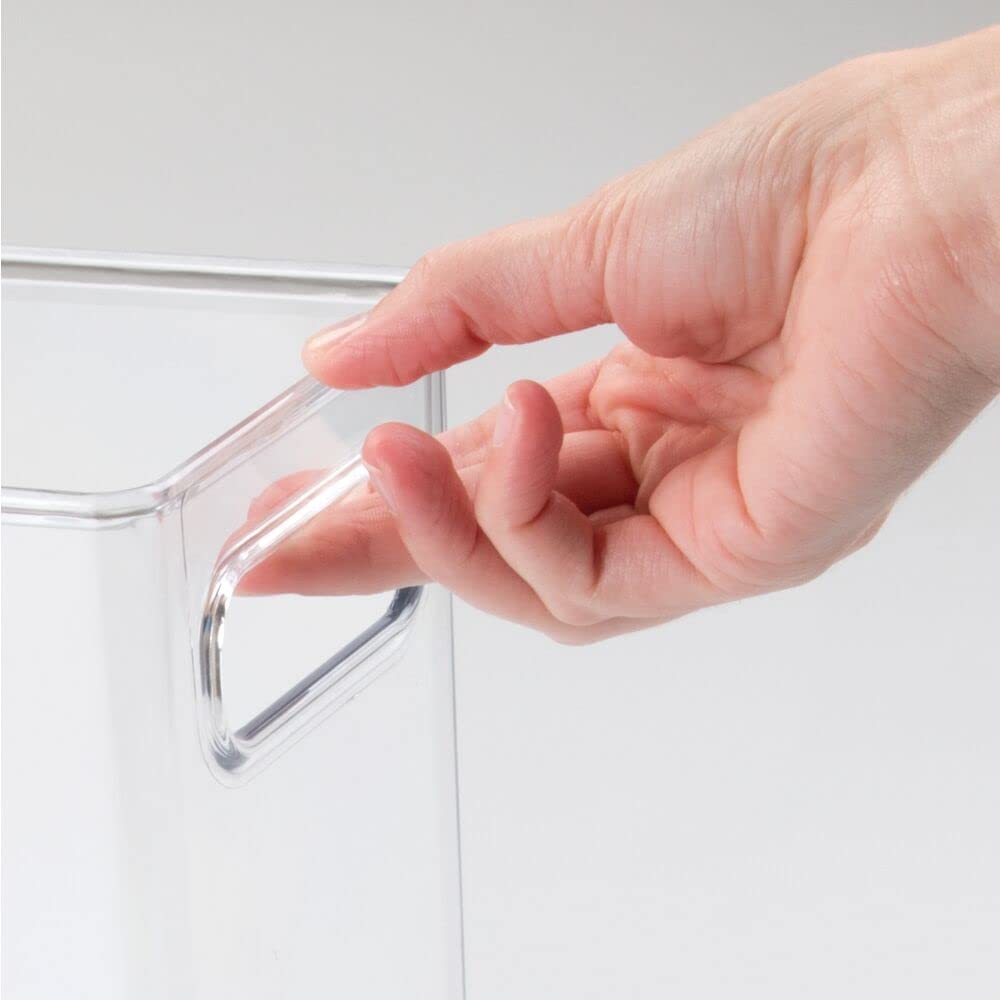 Foto 3 | Papelera De Almacenamiento Mdesign Alta De Plástico Con Asas  Paquete De 2  Transparente - Venta Internacional.