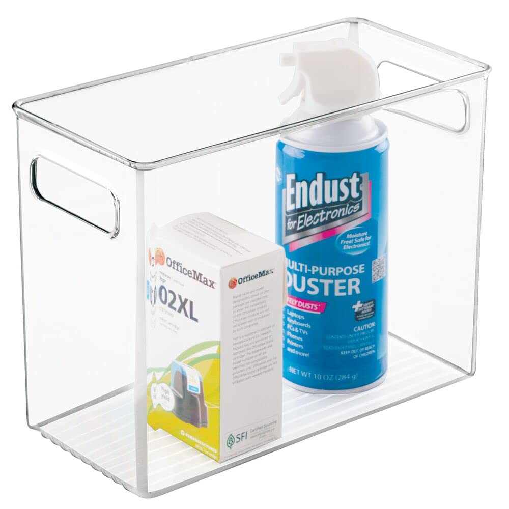 Foto 7 | Papelera De Almacenamiento Mdesign Alta De Plástico Con Asas  Paquete De 2  Transparente - Venta Internacional.