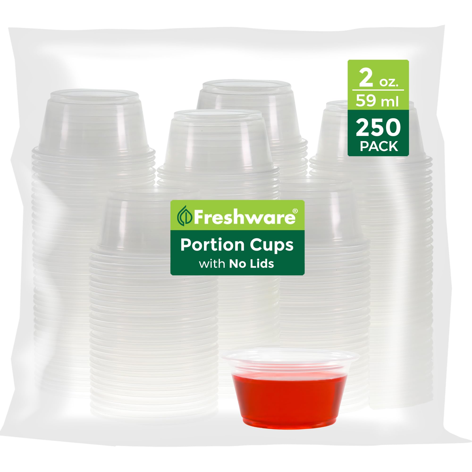 Foto 1 | Vasos Desechables De Plástico Para Porciones  60 Ml  250 Unidades  Freshware - Venta Internacional.