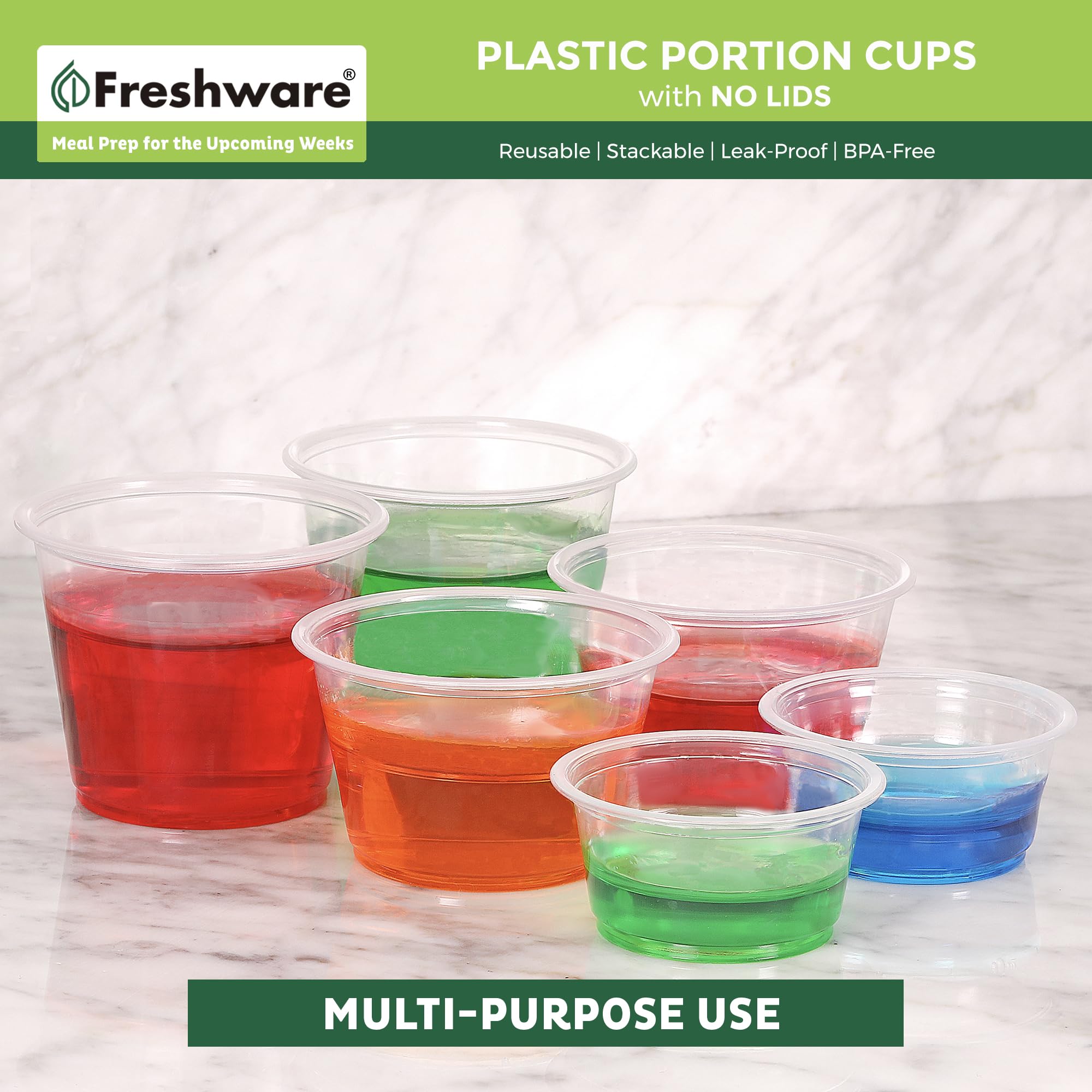 Foto 2 | Vasos Desechables De Plástico Para Porciones  60 Ml  250 Unidades  Freshware - Venta Internacional.