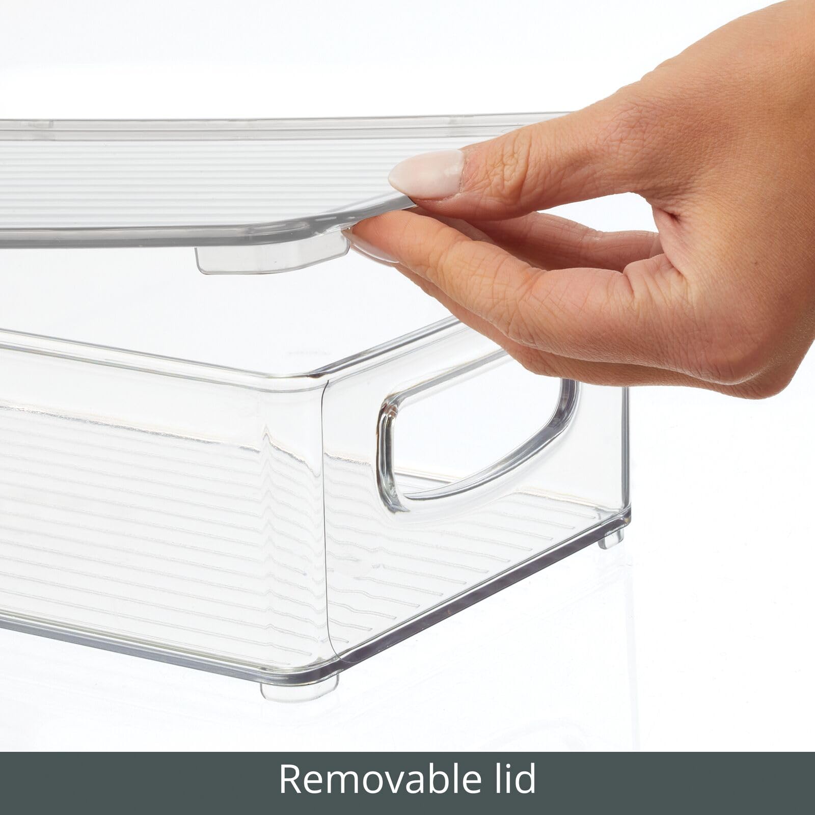 Foto 6 | Caja De Almacenamiento Con Diseño Mdesign  Línea Con Tapa Y Asas  Paquete De 4 - Venta Internacional.
