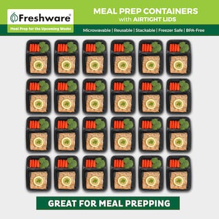 Foto 3 | Recipientes Para Preparación De Comidas Freshware Paquete De 15 2 Compartimentos 840 Ml - Venta Internacional.