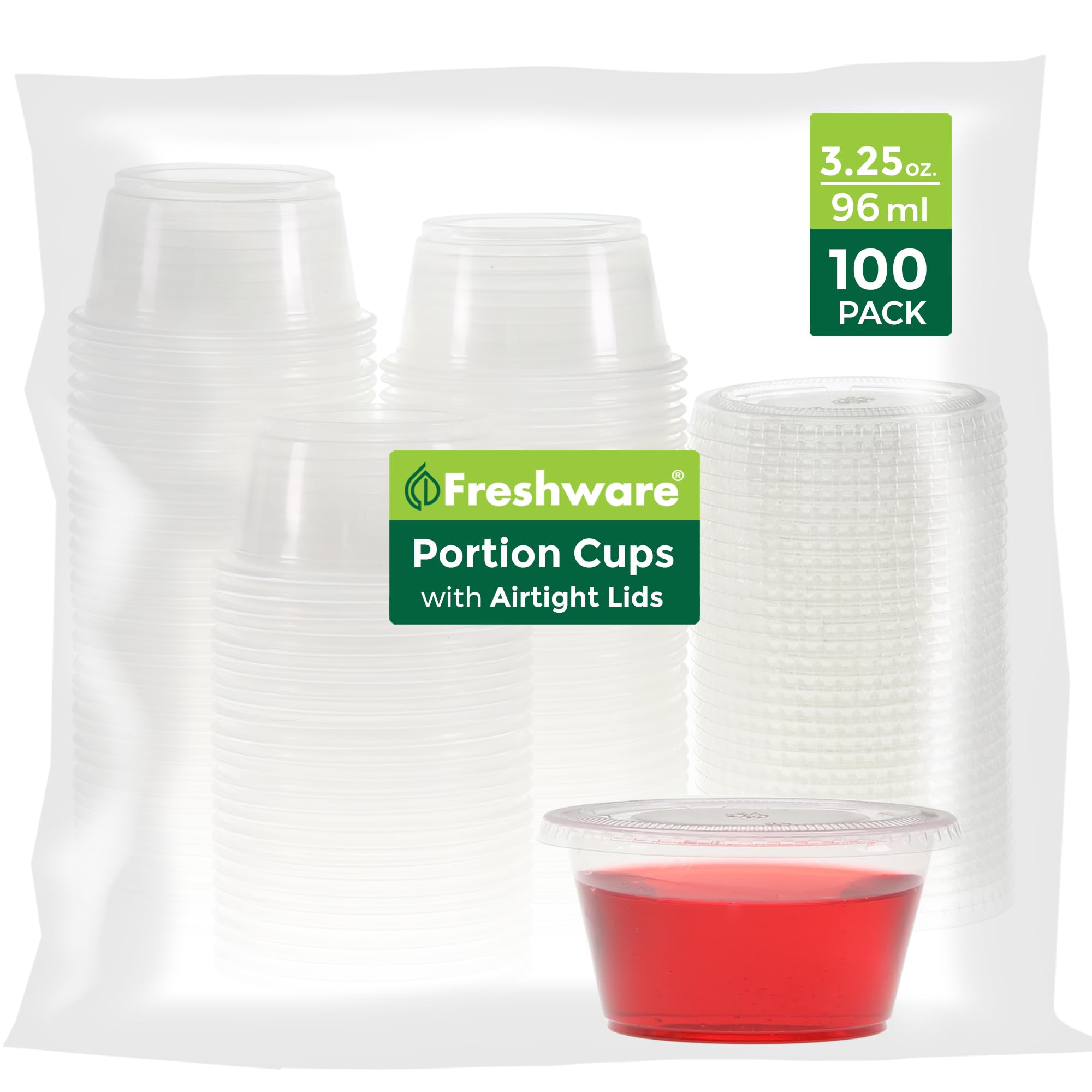 Foto 1 | Vasos Desechables De Plástico Para Porciones Freshware  100 Juegos De 100 Ml - Venta Internacional.