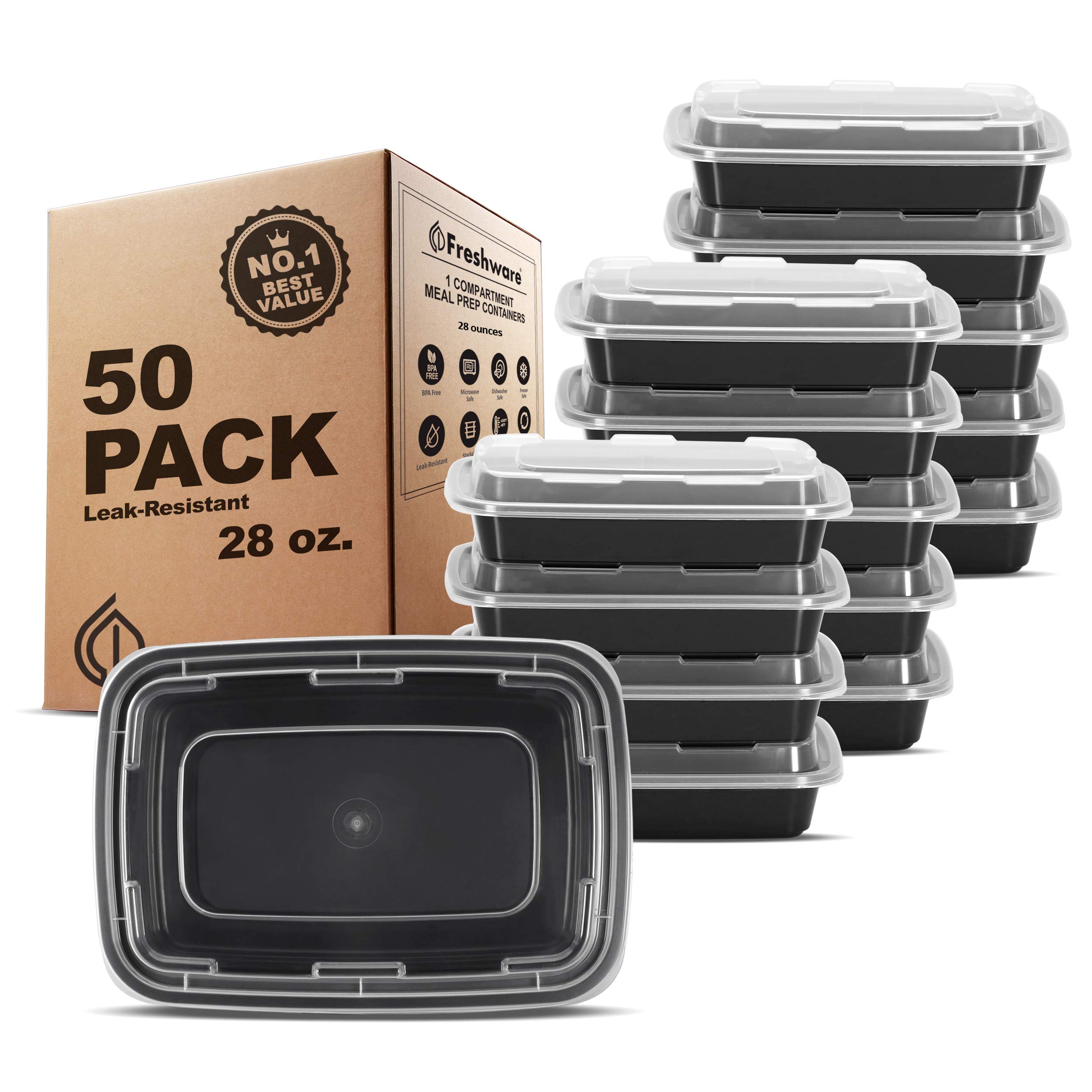Foto 2 pulgar | Recipientes De Almacenamiento De Alimentos Freshware Meal Prep  1 Compartimento - Venta Internacional.