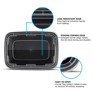 Foto 4 | Recipientes De Almacenamiento De Alimentos Freshware Meal Prep 1 Compartimento - Venta Internacional.
