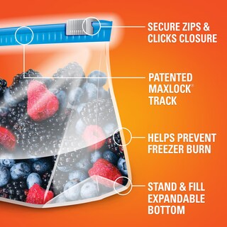 Foto 4 | Bolsas De Almacenamiento Hefty Slider Para Congelador Cocina Cuarto De Galón 15 Unidades Azules - Venta Internaci