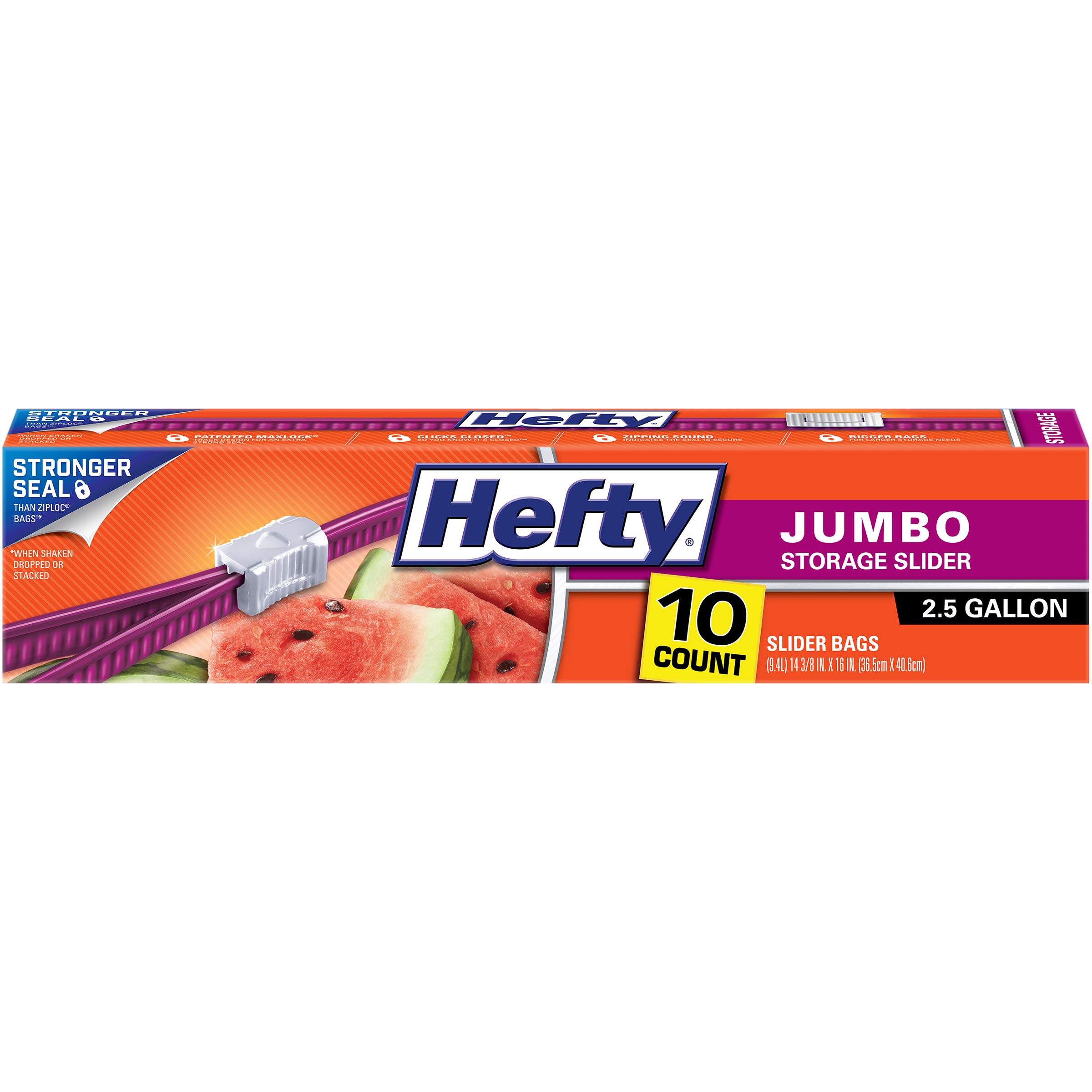 Foto 2 pulgar | Bolsas De Almacenamiento Hefty Slider Jumbo 9 X 10 2 5 L (90 En Total) - Venta Internacional.
