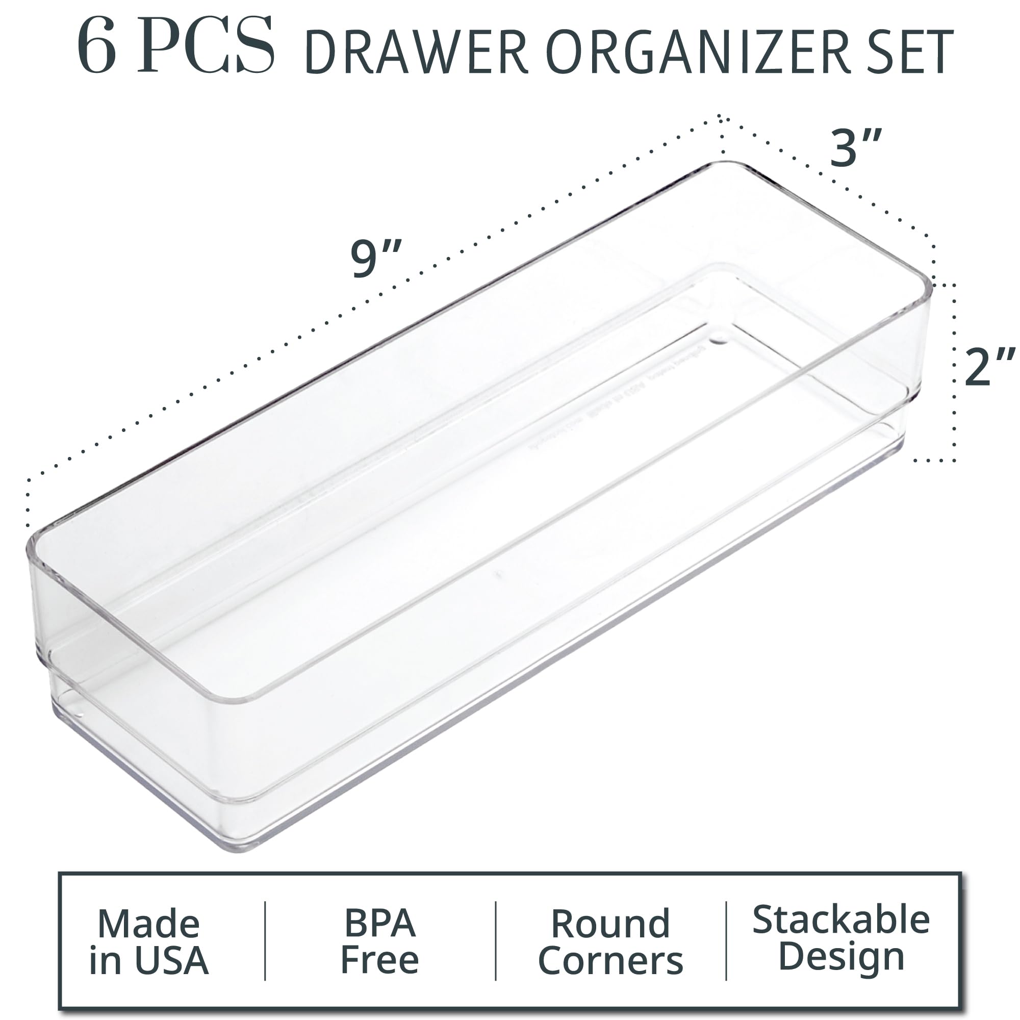 Foto 2 | Set Organizador De Cajones Stori Simplesort  6 Piezas  Plástico Transparente - Venta Internacional.