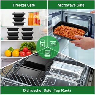 Foto 5 | Envases Dealusy Para Preparación De Comidas 50 Unidades 800 Ml Reutilizables Con Tapas - Venta Internacional.