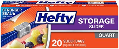 Foto 1 | Bolsas De Almacenamiento Hefty Slider De Un Cuarto De Galón 20 Unidades Sin Bpa - Venta Internacional.