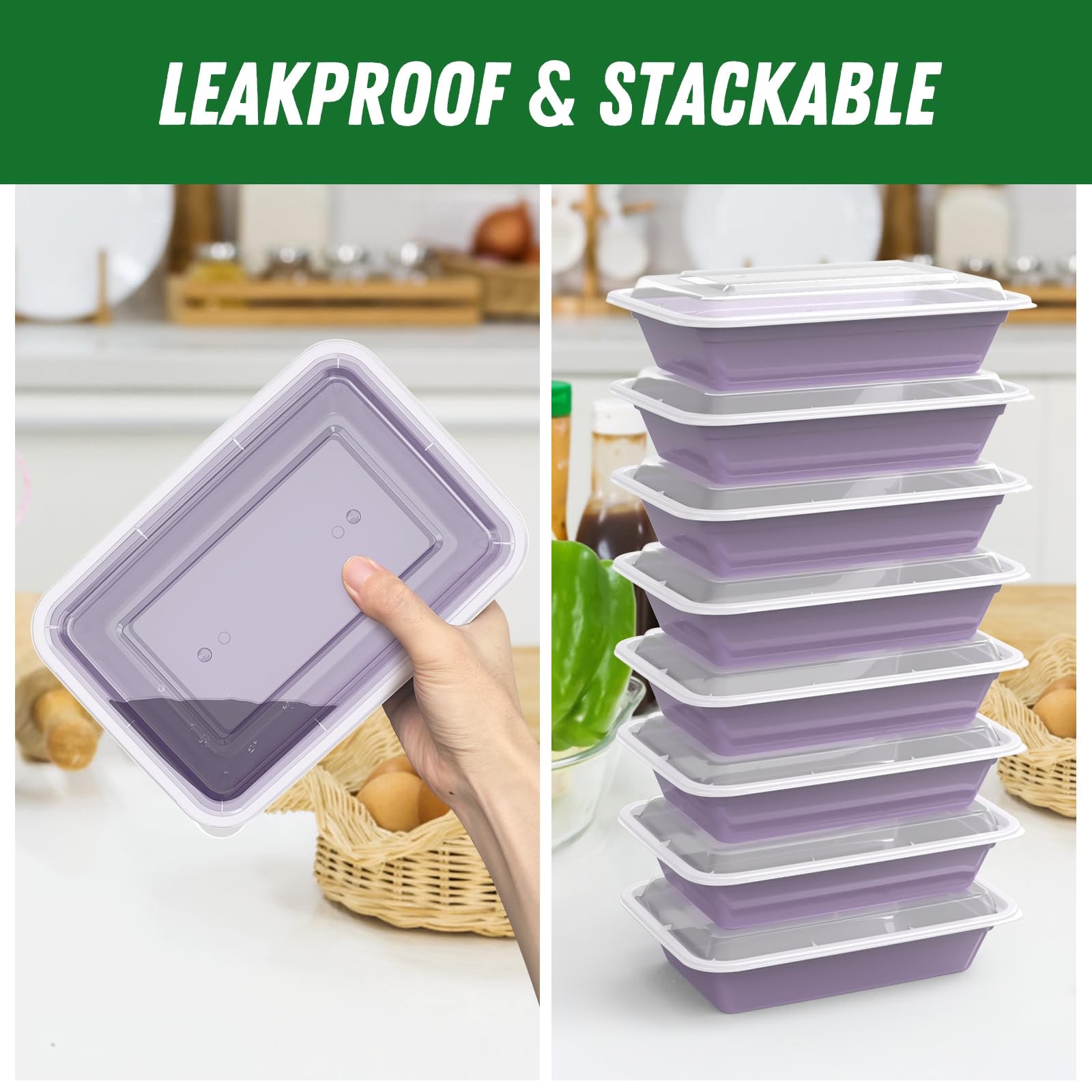 Foto 4 | Recipientes Dealusy Para Preparación De Comidas  32 Oz (paquete De 50)  Color Lila Con Tapas - Venta Internacional.