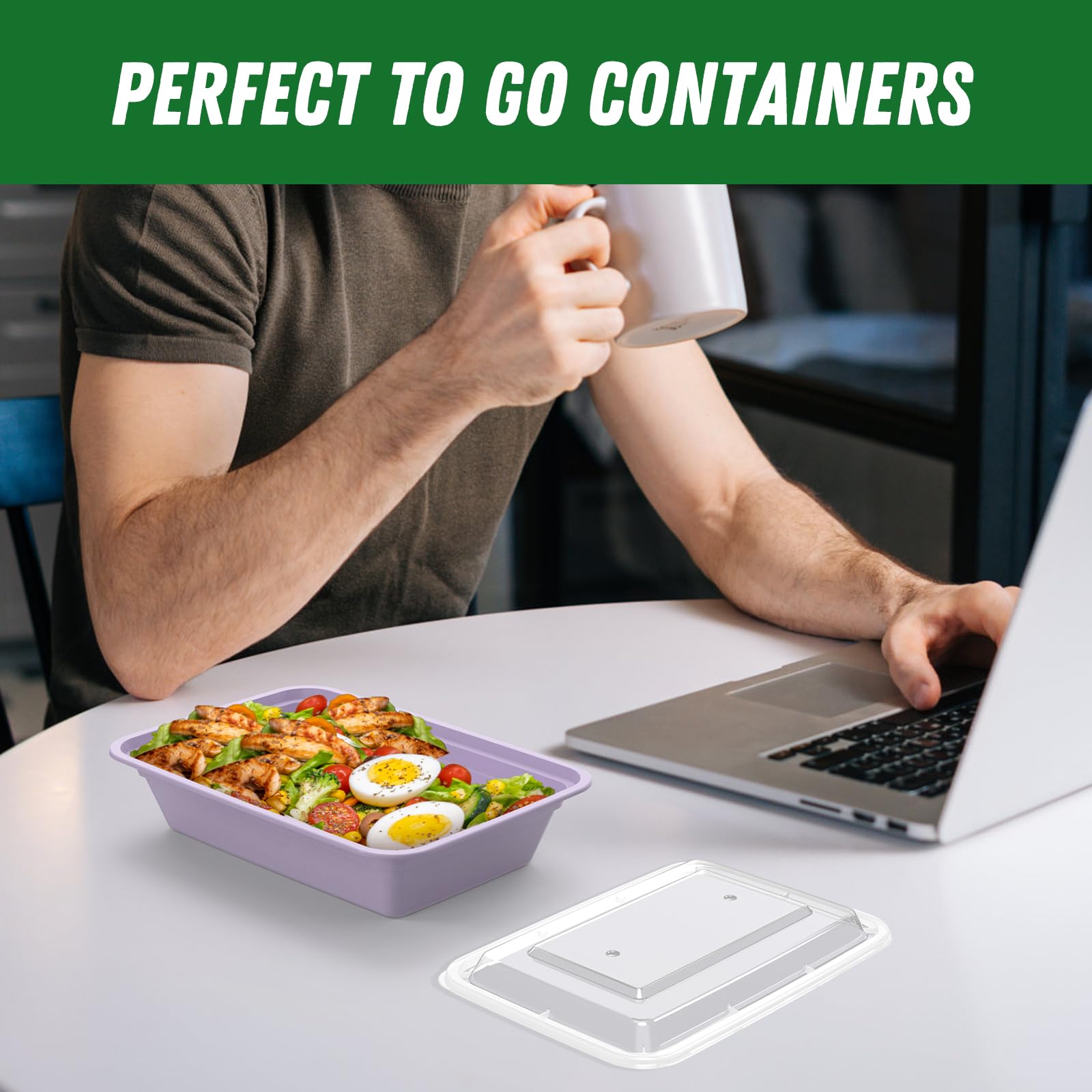Foto 7 | Recipientes Dealusy Para Preparación De Comidas  32 Oz (paquete De 50)  Color Lila Con Tapas - Venta Internacional.