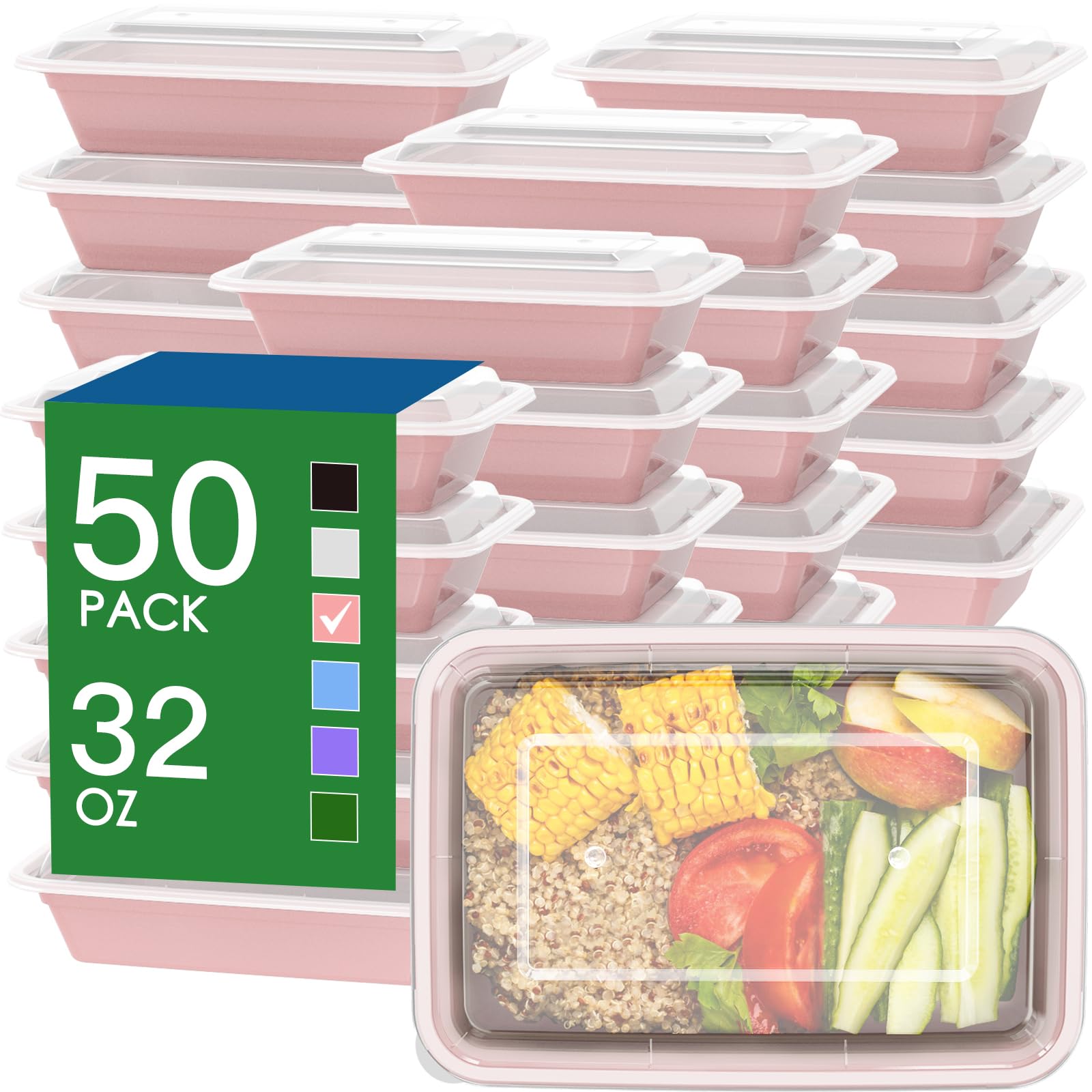 Foto 2 pulgar | Recipientes Dealusy Para Preparación De Comidas  32 Oz (paquete De 50) Con Tapas Fáciles De Abrir - Venta Internaciona