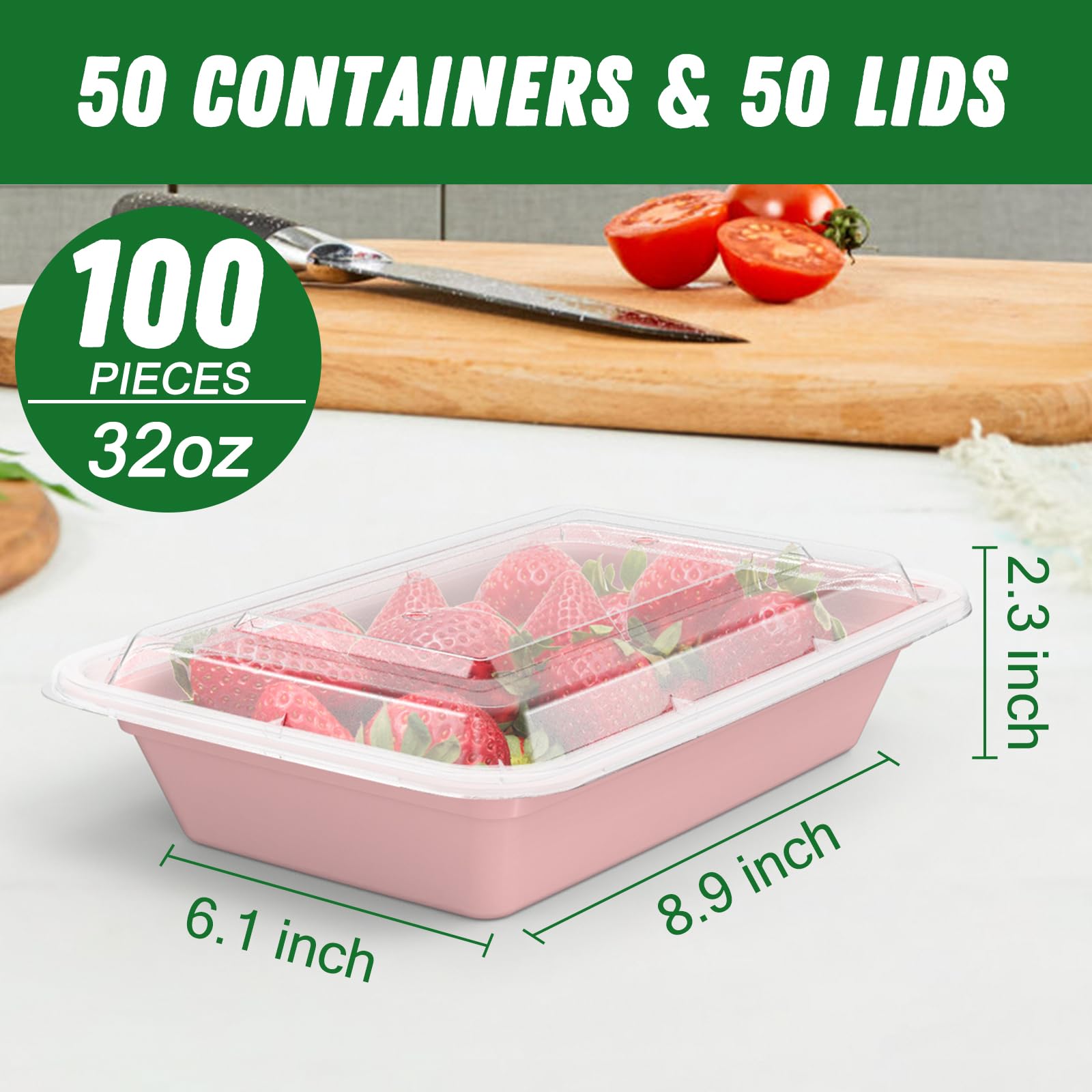 Foto 3 pulgar | Recipientes Dealusy Para Preparación De Comidas  32 Oz (paquete De 50) Con Tapas Fáciles De Abrir - Venta Internaciona