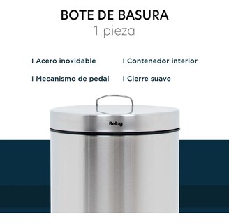Foto 5 | ''bote De Basura Metalico Acero Inox Con Pedal Cocina 12l Gris ''