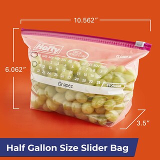 Foto 2 | Bolsas De Almacenamiento Hefty Slider Calendar De Medio Galón 128 Unidades - Venta Internacional.